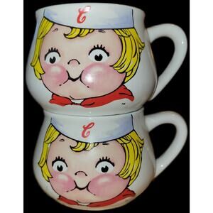 (2) Vintage 1998 Campbell's Soup Fat Cup Mug Dishwasher & Microwave Safe